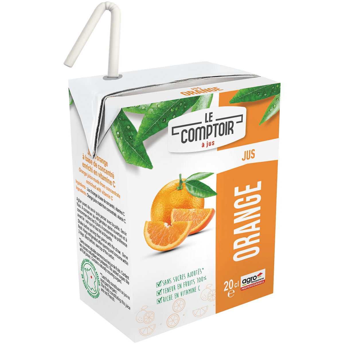 JUS DE FRUITS BRIQUETTES 6X20CL LE COMPTOIR ABC ORANGE