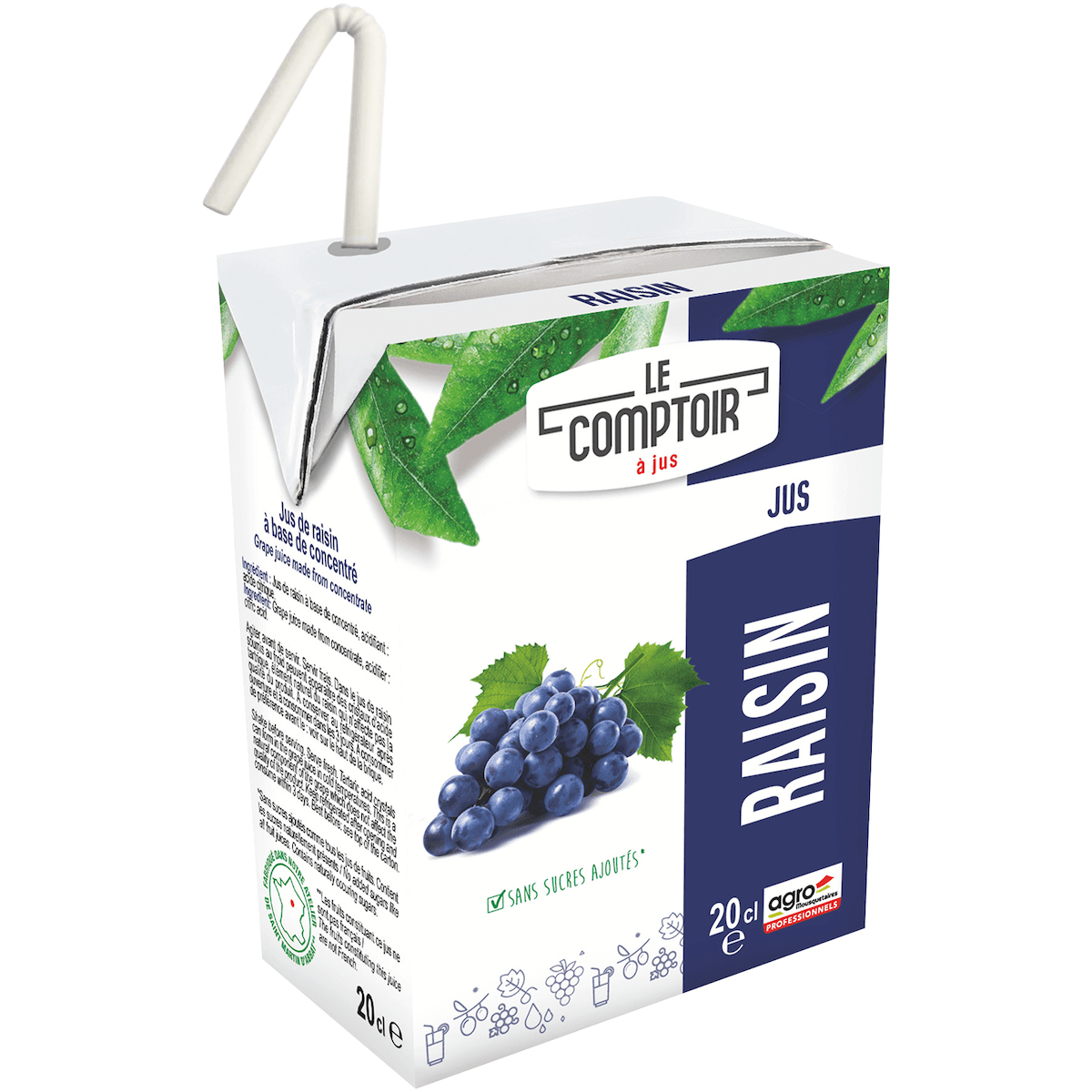 JUS DE FRUITS BRIQUETTES 6X20CL LE COMPTOIR ABC-PJ RAISIN