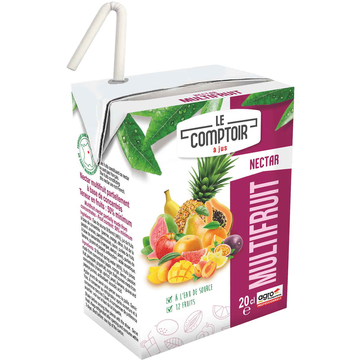 JUS DE FRUITS BRIQUETTES 6X20CL LE COMPTOIR NECTAR MULTIFRUITS