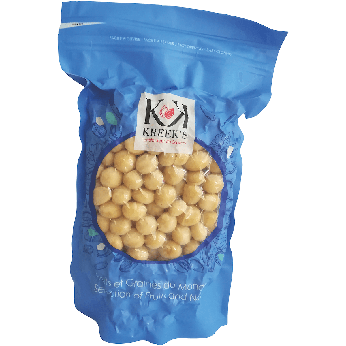 NOIX DE MACADAMIA GRILLEES,SALEES ENTIERES - 1KG S/V