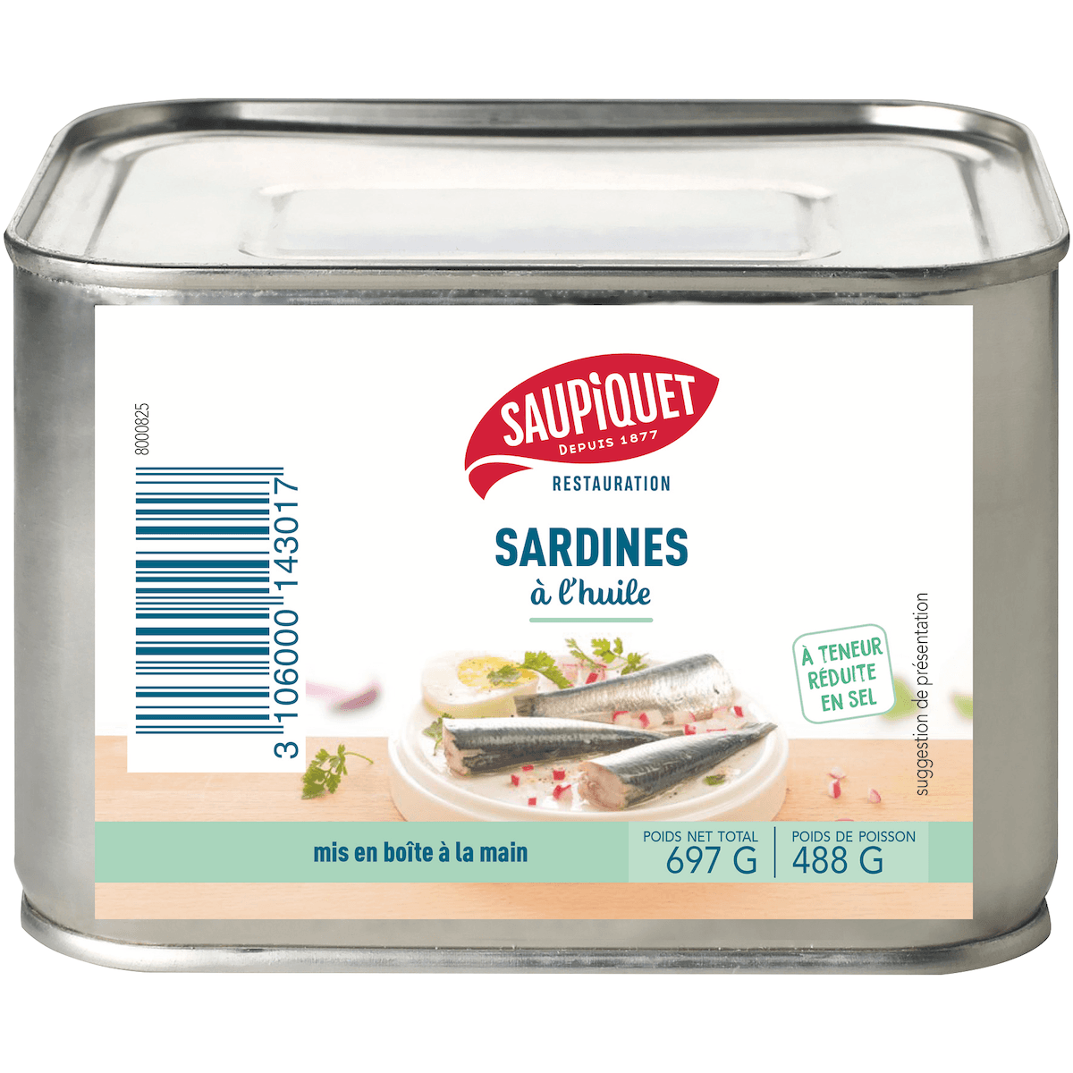 SARDINES A L'HUILE VEGETALE SANS SEL BOITE 4/4