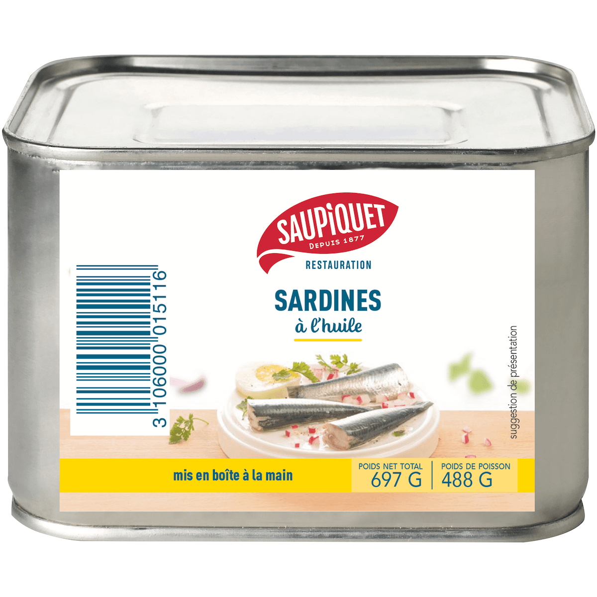 SARDINES A L'HUILE DE TOURNESOL BOITE 4/4