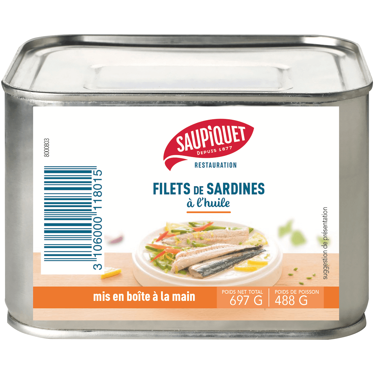 FILETS SARDINES A L'HUILE DE TOURNESOL BOITE 4/4