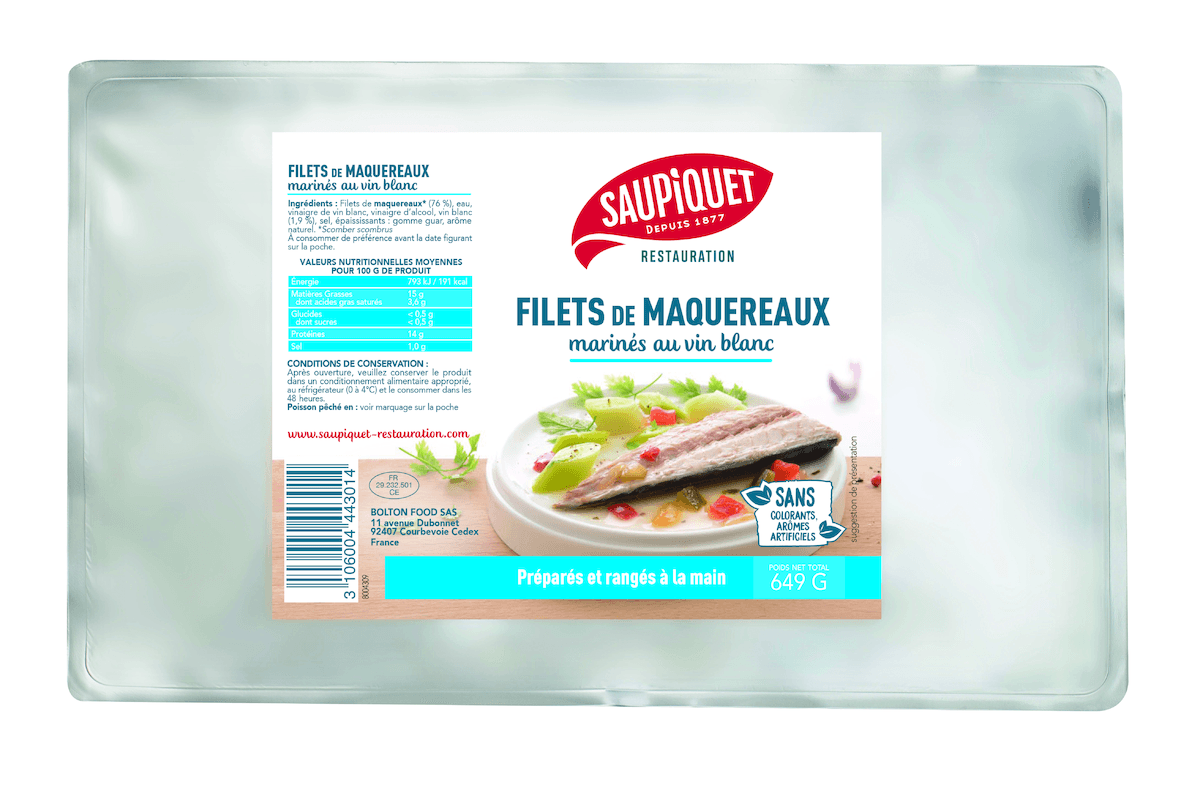 FILETS DE MAQUEREAUX MARINES AU VIN BLANC POCHE 4/4