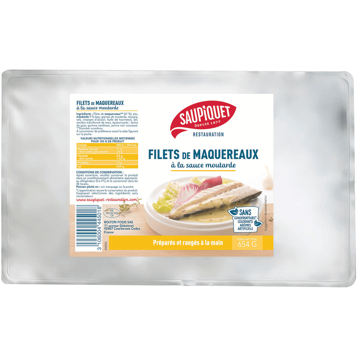 FILETS DE MAQUEREAUX A LA SAUCE MOUTARDE POCHE 4/4