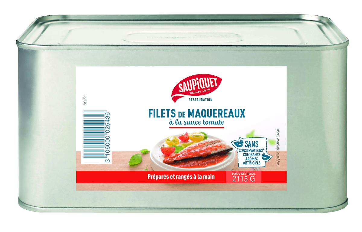 FILETS DE MAQUEREAUX A LA SAUCE TOMATE BOITE 3/1