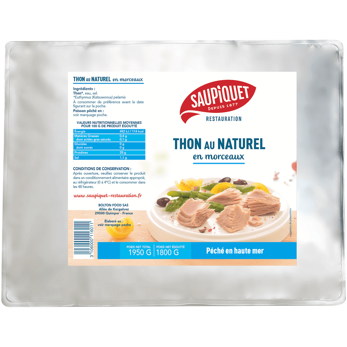 THON NATUREL EN MORCEAU POCHE 3/1