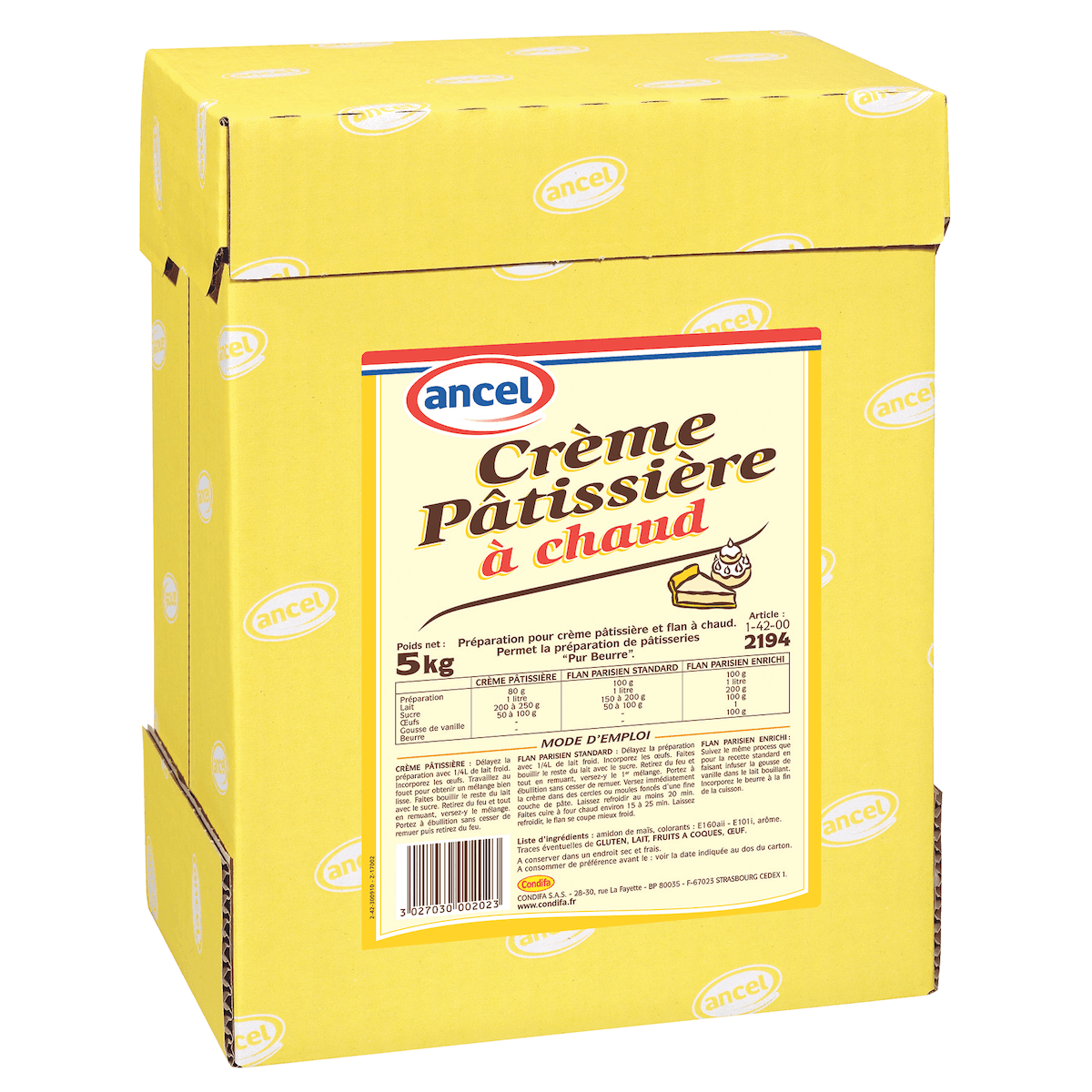 PREPARATION POUR CREME PATISSIERE A CHAUD  CARTON 5KG