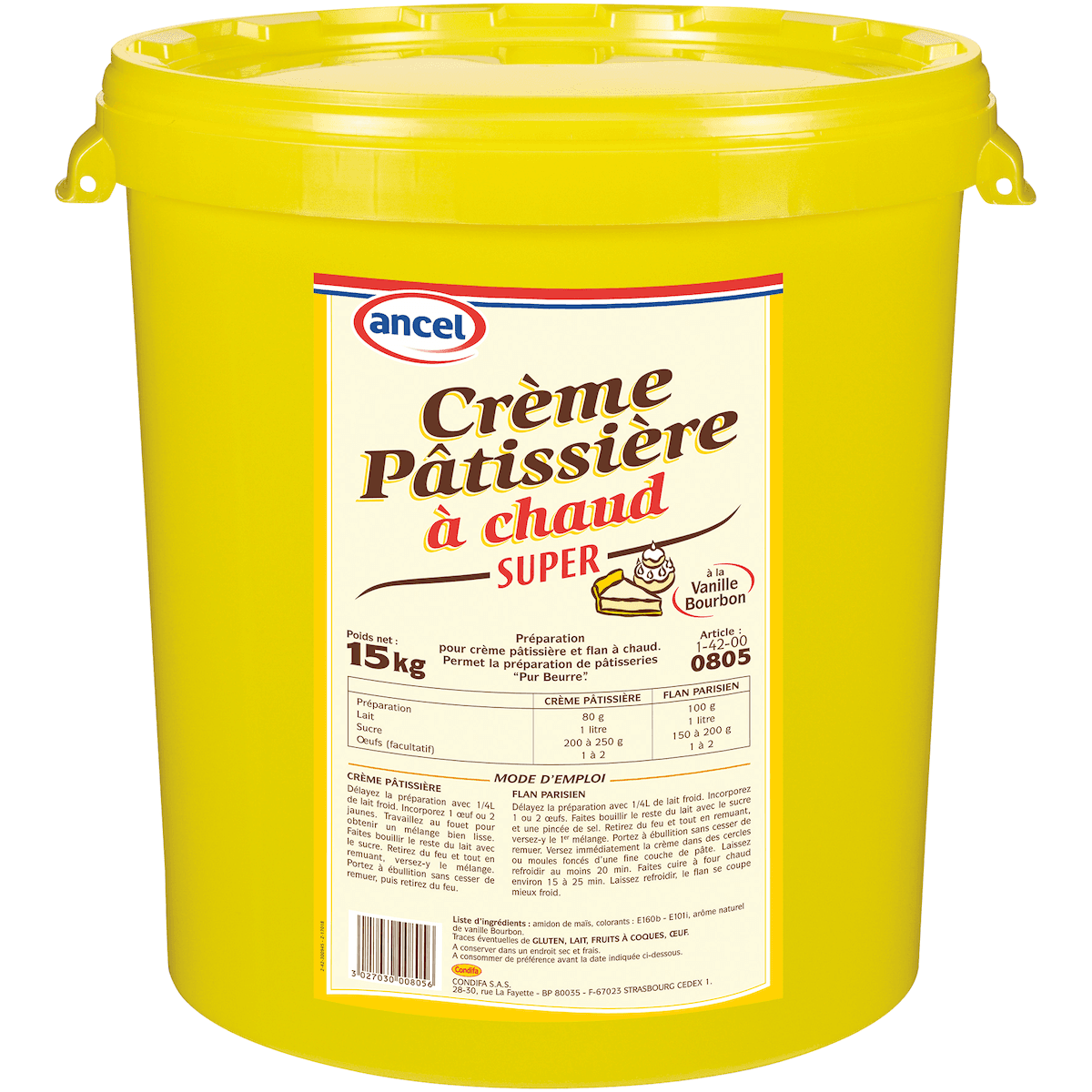 PREPARATION POUR CREME PATISSIERE A CHAUD SUPER SEAU 15KG