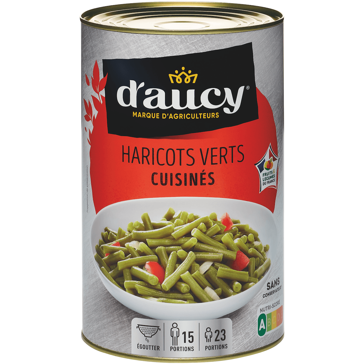 HARICOTS VERTS TRES FINS COUPES A LA TOMATE ET AUX PETITS OIGNONS - BTE 5/1