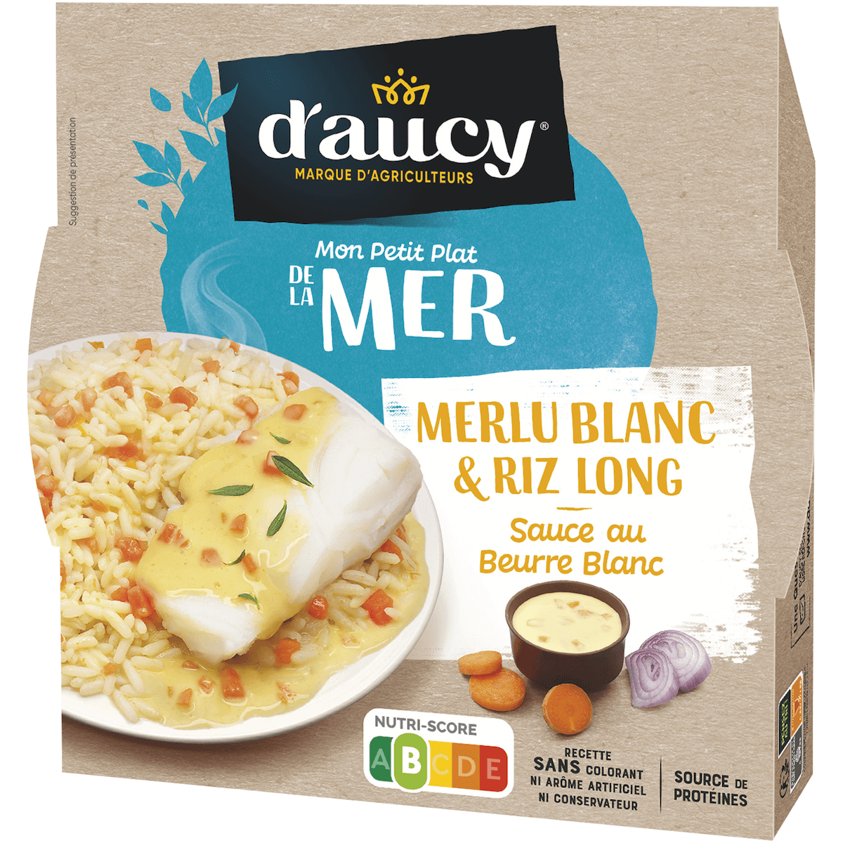 FILET MERLU ET SON RIZ SAUCE BEURRE BLANC - 300G