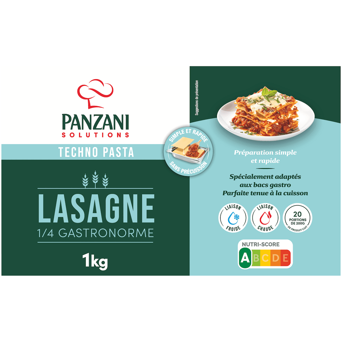 LASAGNES 1/4 GASTRONORME 1 KG