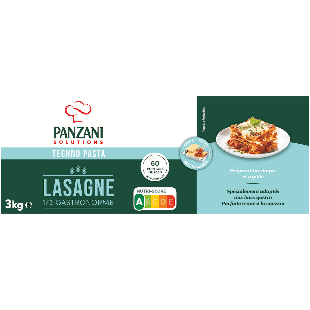 LASAGNES 1/2 GASTRONORME 3 KG