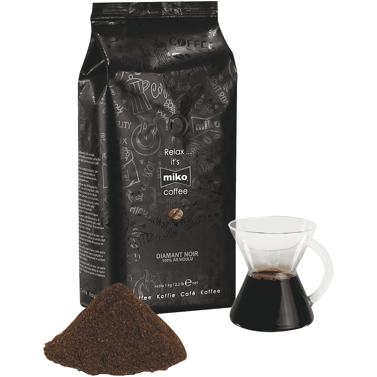 DIAMANT NOIR 100% ARABICA KILO MOULU 1KG