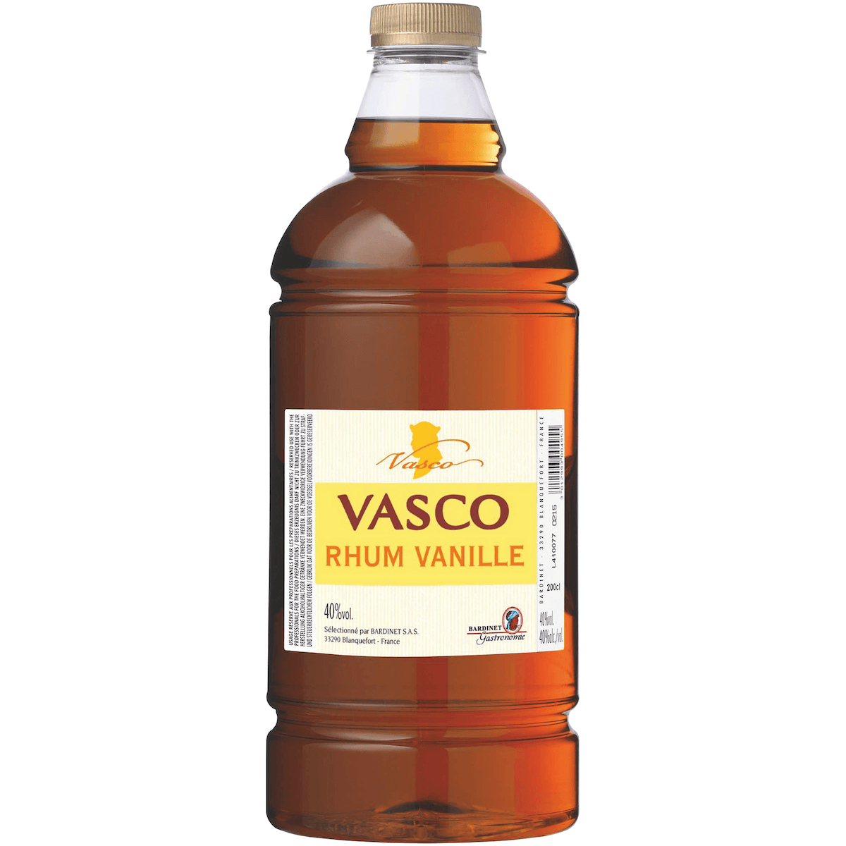 RHUM MODIFIE A LA VANILLE VASCO 40%VOL BOUTEILLE 2L