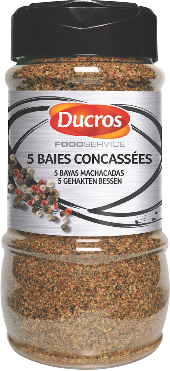 POIVRE MIX 5 BAIES CONCASSEES BOITE DUC DE  220G