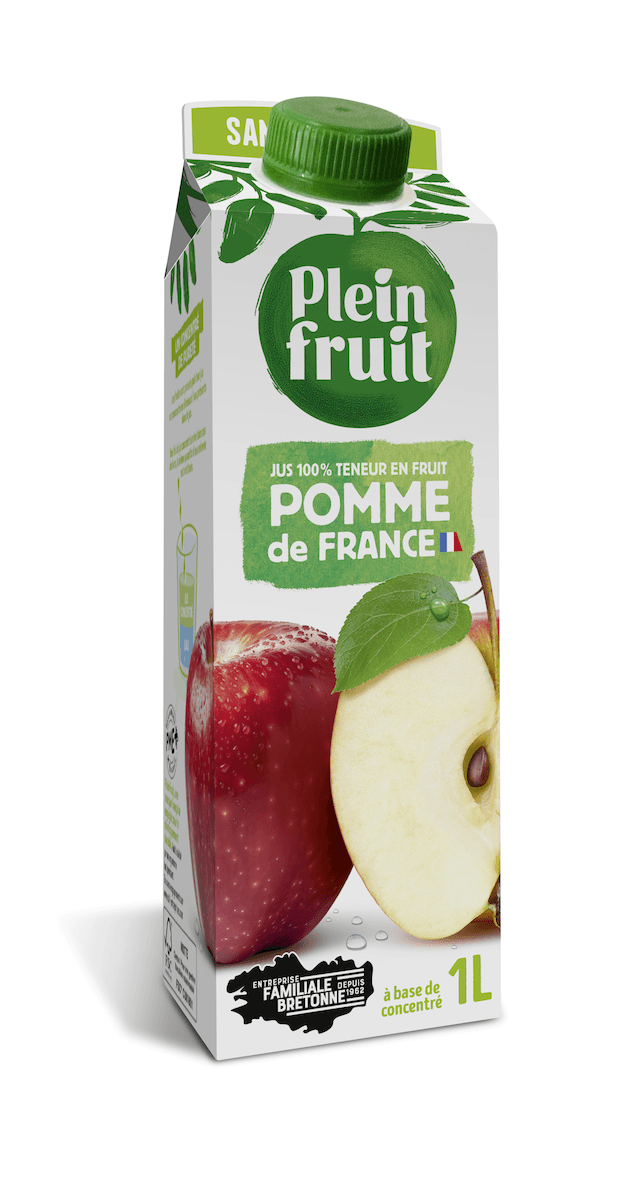 JUS DE POMME DE FRANCE HVE3 - ELOPAK 1L AVEC BOUCHON A VIS