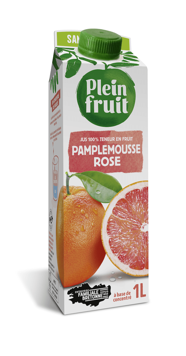 JUS DE PAMPLEMOUSSE ROSE - ELOPAK 1L AVEC BOUCHON A VIS