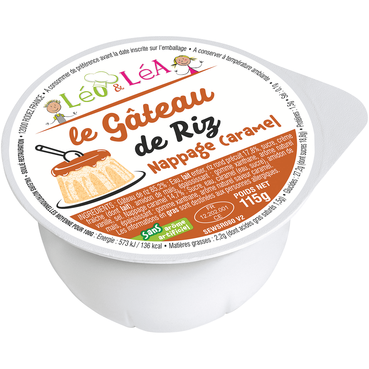 GATEAU DE RIZ NAPPAGE CARAMEL CPL TRANSP 115G