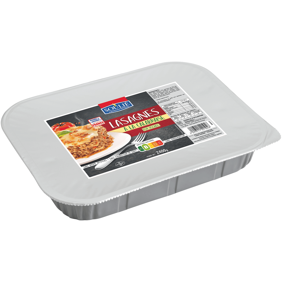 LASAGNE CALABRAISE "VOLAILLE"  PLATEAU PELABLE 2,4KG