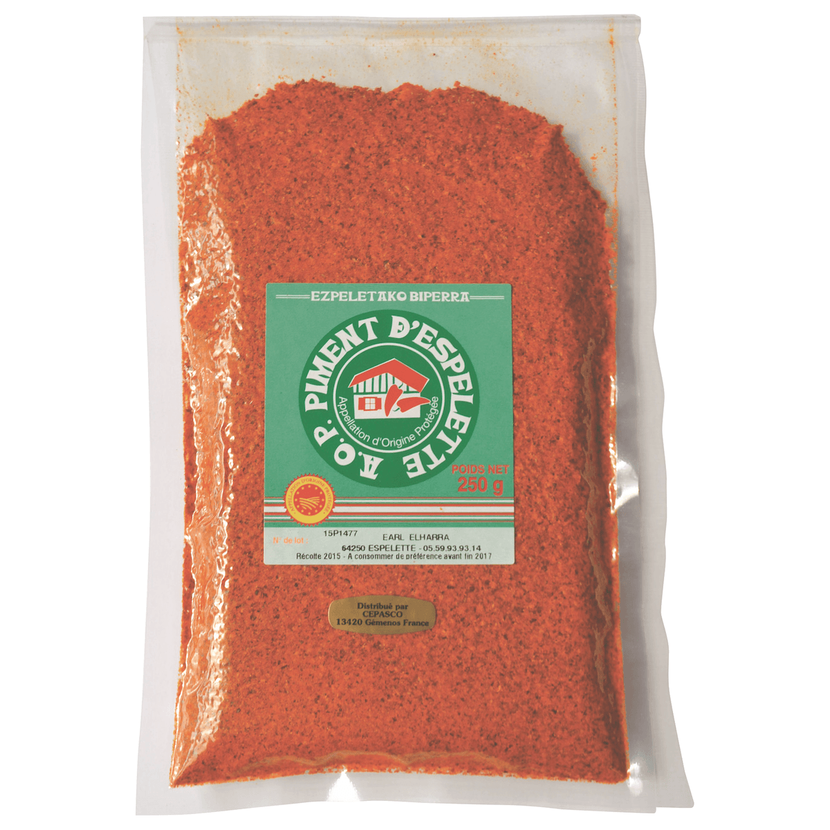 PIMENT D'ESPELETTE SACHET 250G