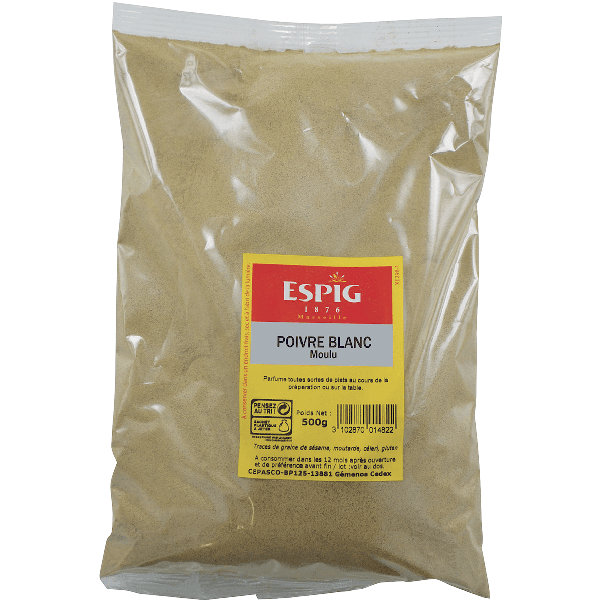 POIVRE BLANC POUDRE - 500G