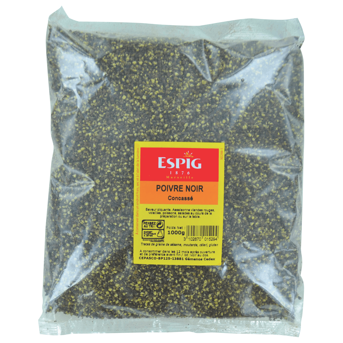 POIVRE NOIR CONCASSE - 1KG