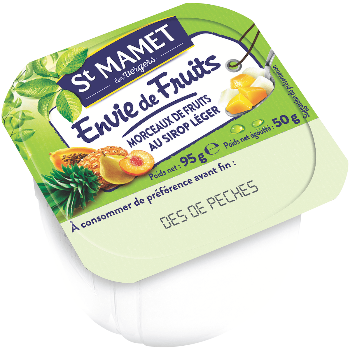 ENVIE DE FRUITS DES DE PECHES - 120 POTS PLASTIQUES DE 95G