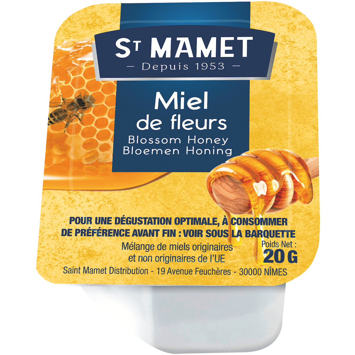 MIEL 180 BARQUETTES PLASTIQUE DE 20G