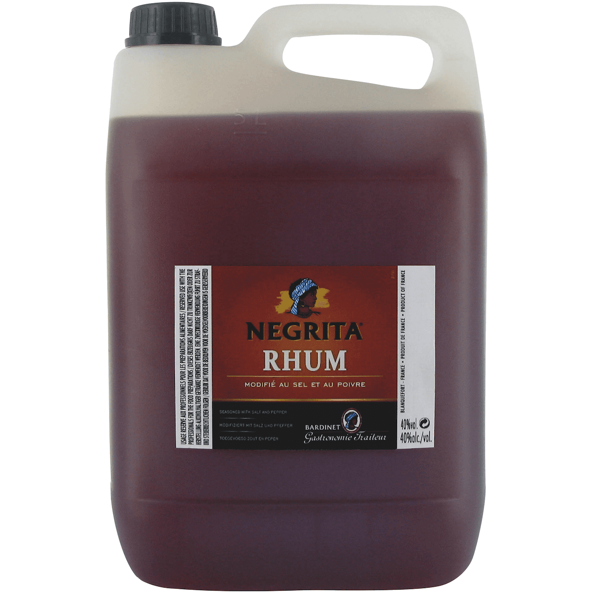 RHUM MODIFIE NEGRITA 40%VOL BIDON 5L