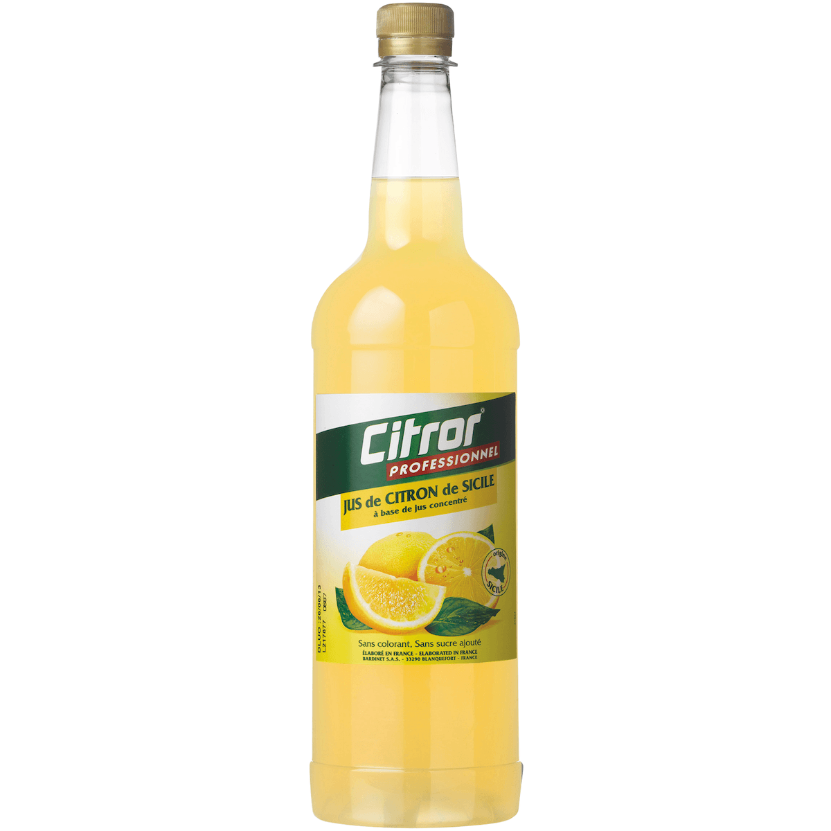JUS DE CITRON JAUNE DE SICILE  BOUTEILLE 1L