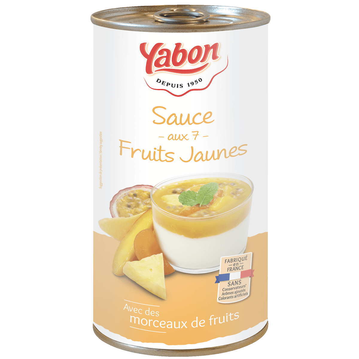 SAUCE AUX FRUITS JAUNES AVEC FRUITS ENTIERS - BOITE OF 2/1