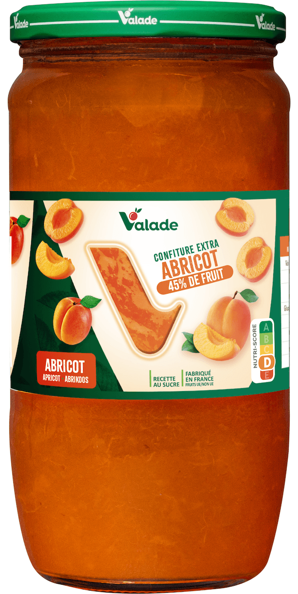 CONFITURE EXTRA  ABRICOT 45% DE FRUITS - LE BOCAL DE 1KG
