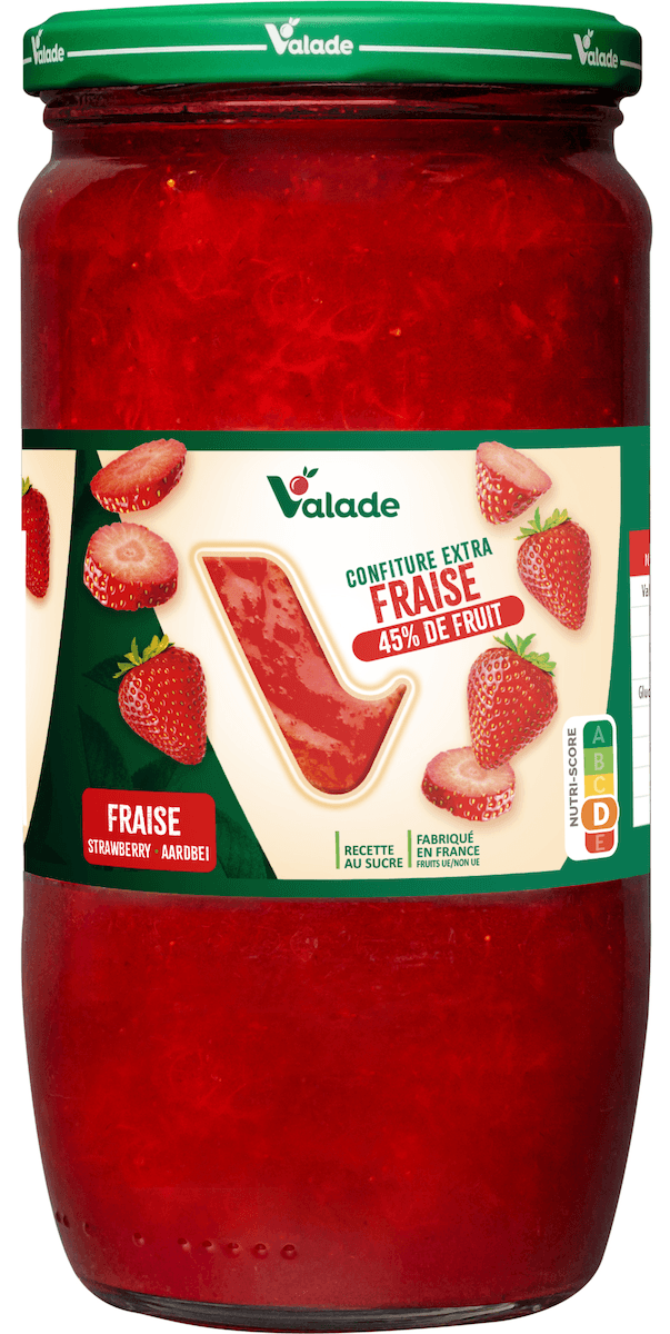 CONFITURE EXTRA  FRAISE 45% DE FRUITS - LE BOCAL DE 1KG