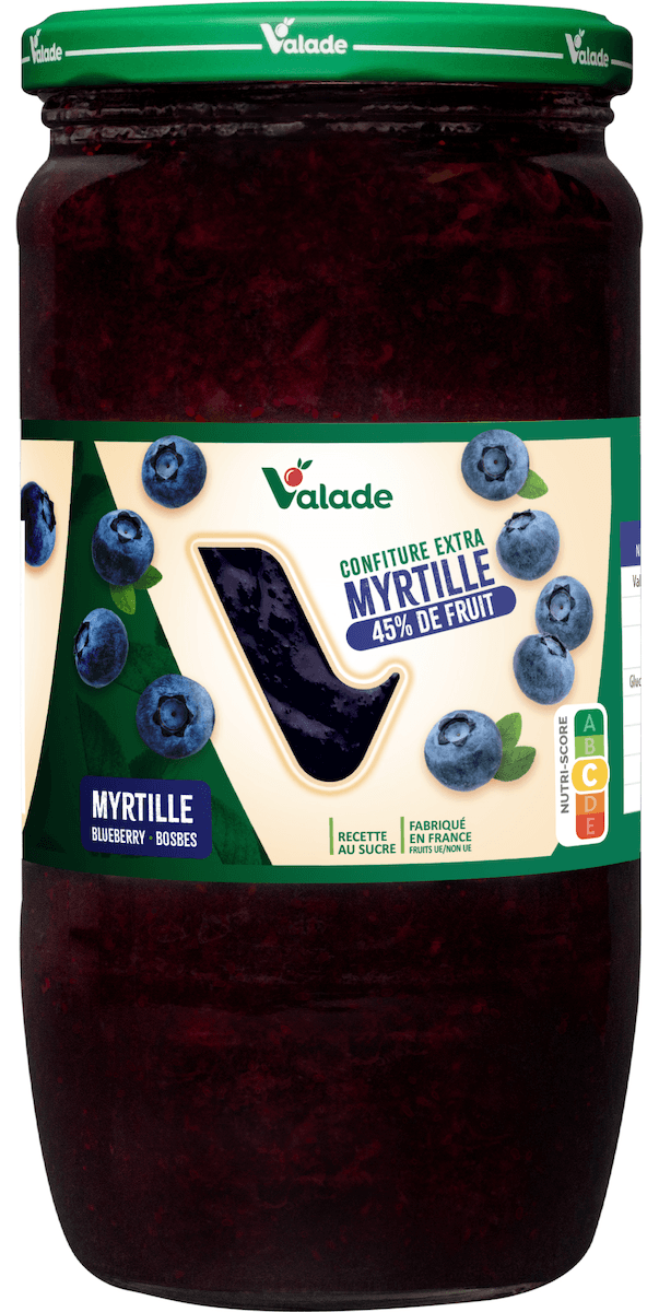 CONFITURE EXTRA  MYRTILLE 45% DE FRUITS - LE BOCAL DE 1KG