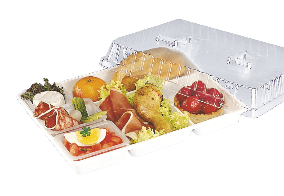 PLATEAU REPAS 5 COMPART. BLANC - SELFIPACK - SCT:50