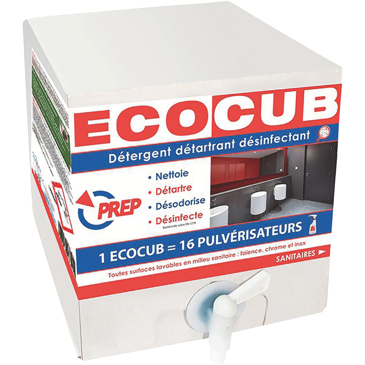 DÉTARTRANT SANITAIRES DÉSINFECTANT ECOCUB SANITAIRES - CUBI DE 10L