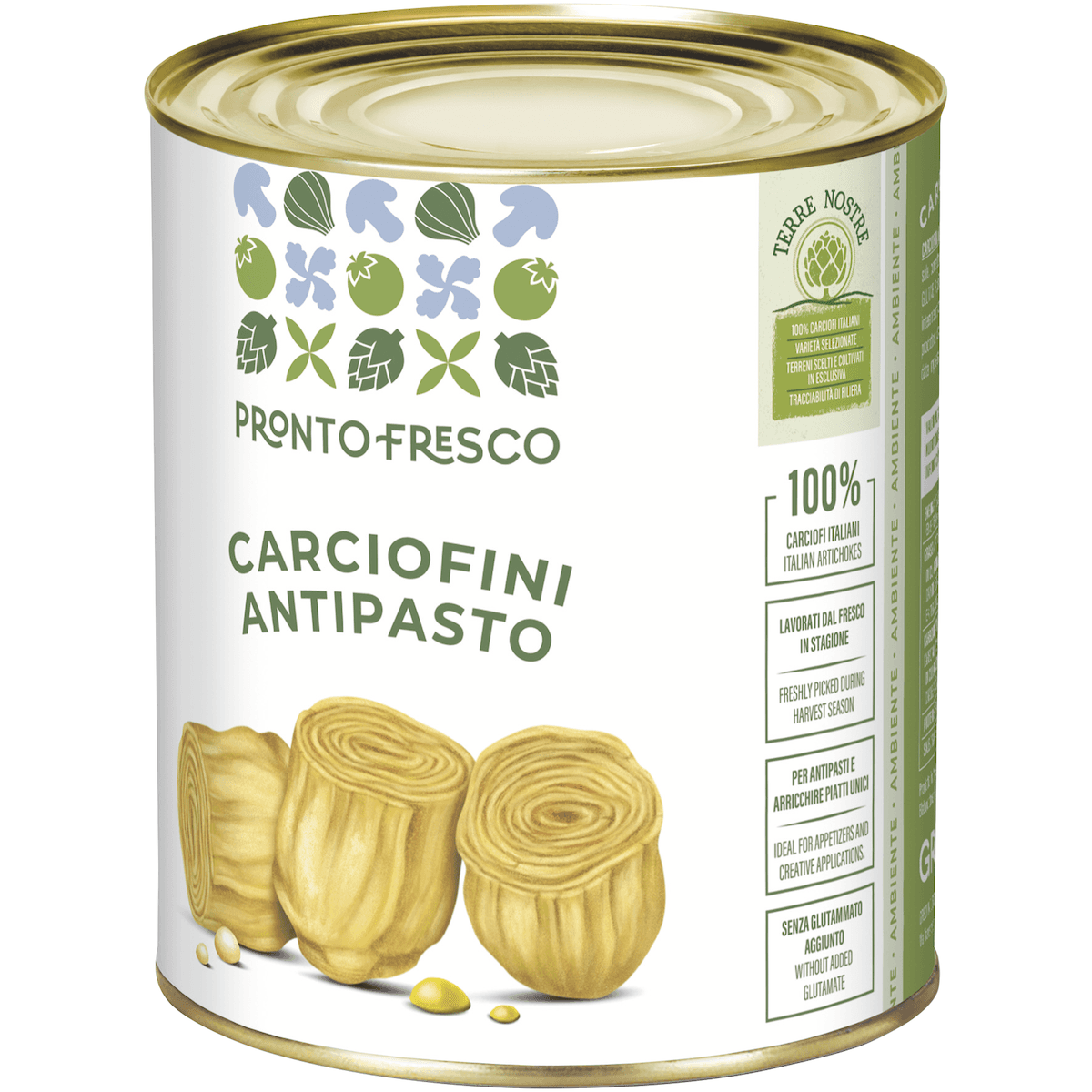 COEURS D'ARTICHAUTS A L'HUILE D'OLIVE POT DE 780G