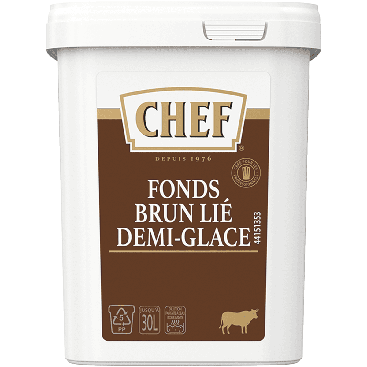 FONDS BRUN LIE 1/2 GLACE - BOITE 900G POUR 15L A 30L
