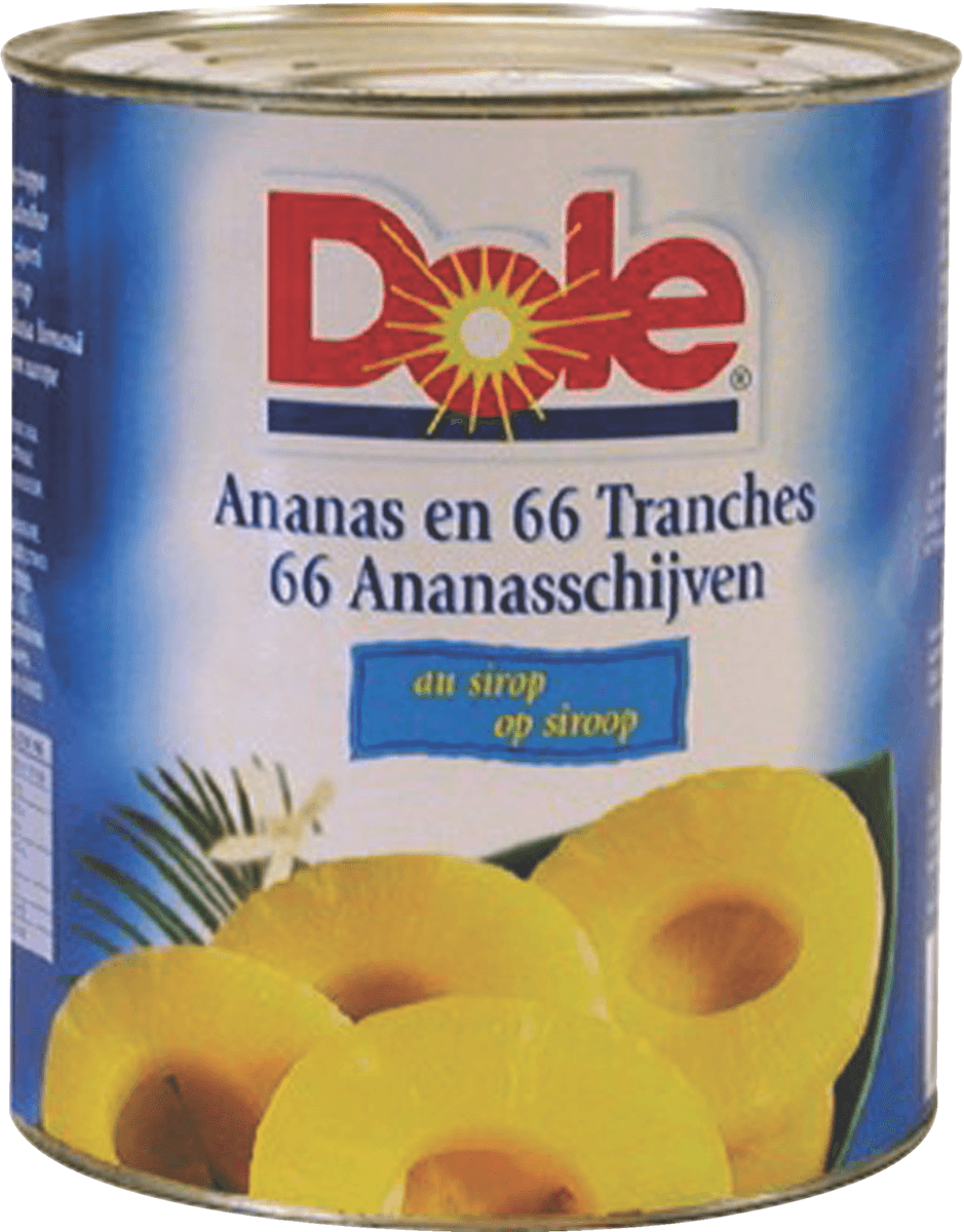 ANANAS 66 TRANCHES ENTIERES AU SIROP - BTE A10 - 3,06KG