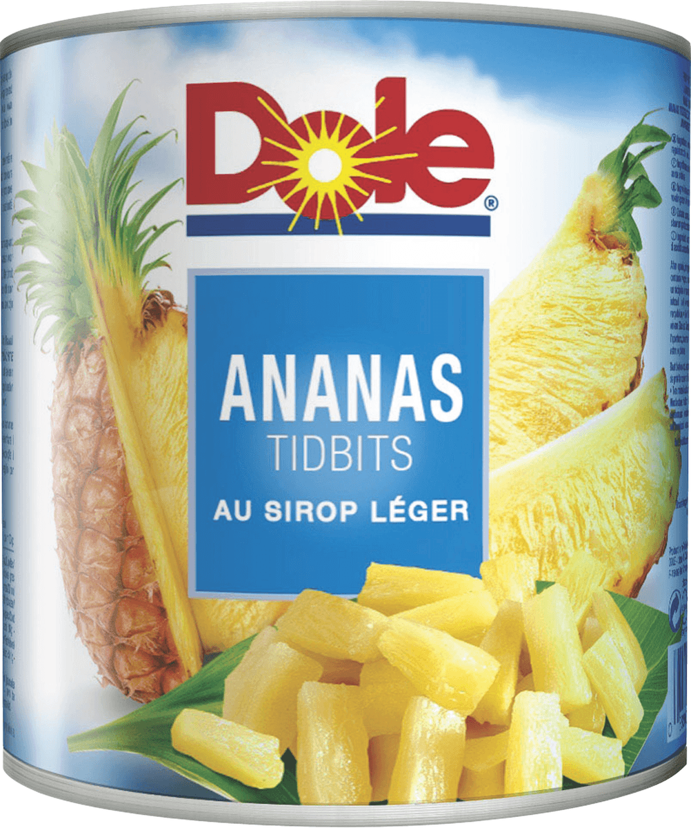 ANANAS MORCEAUX TIDBIT AU SIROP - BTE 4/4 - 820G