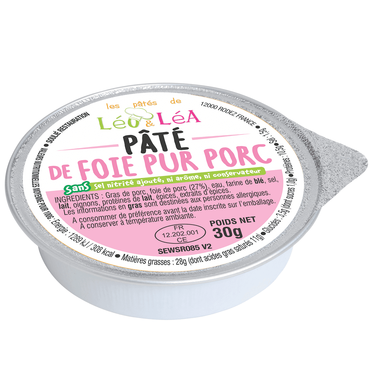 PATE DE FOIE PUR PORC 30G