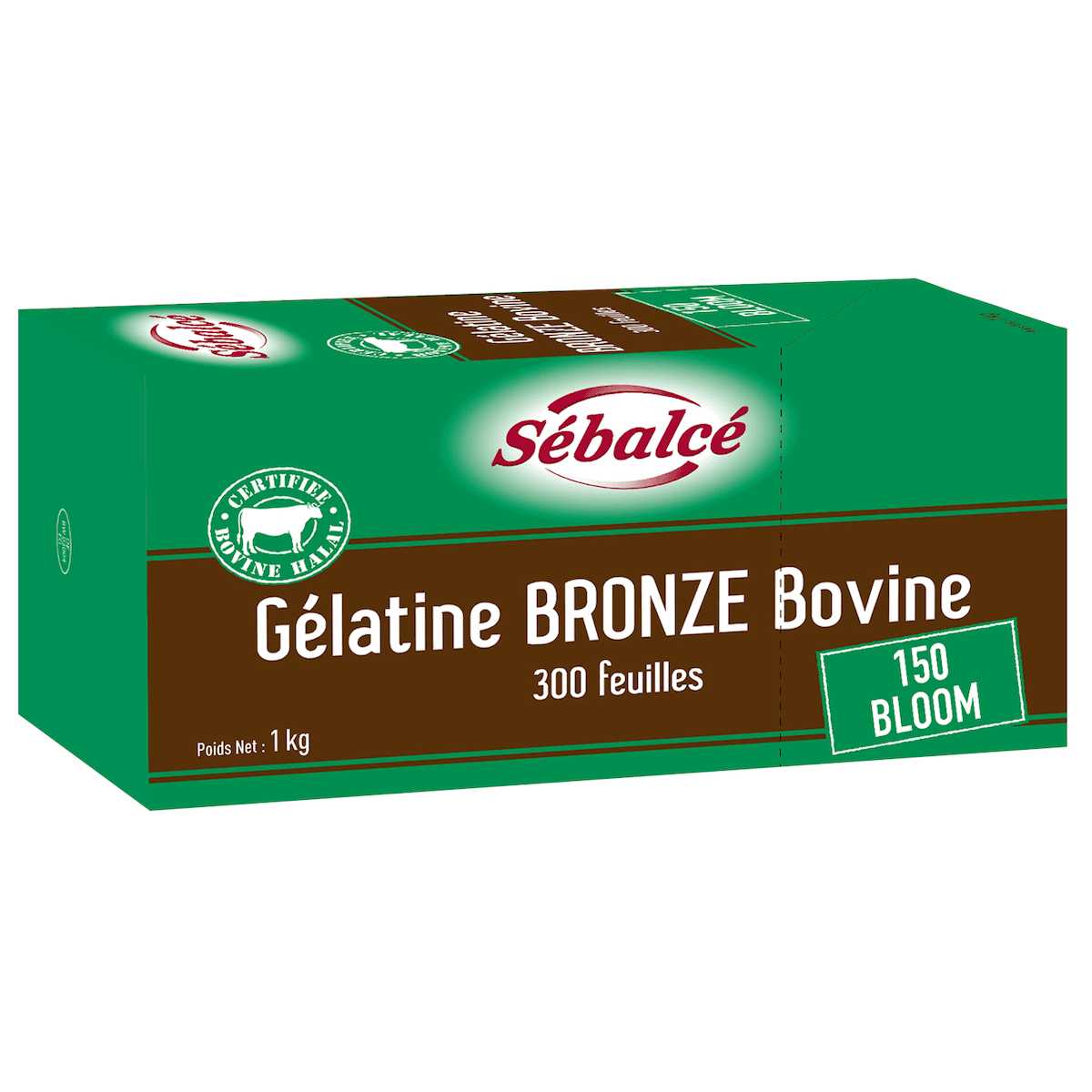 GELATINE BRONZE BOVINE HALAL 300 FEUILLES ETUI 1KG