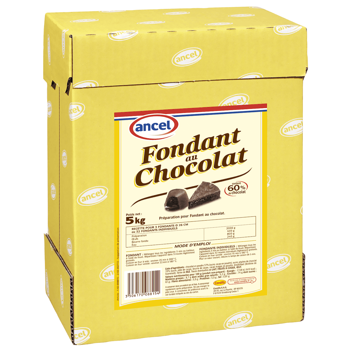 FONDANT AU CHOCOLAT CARTON 5KG