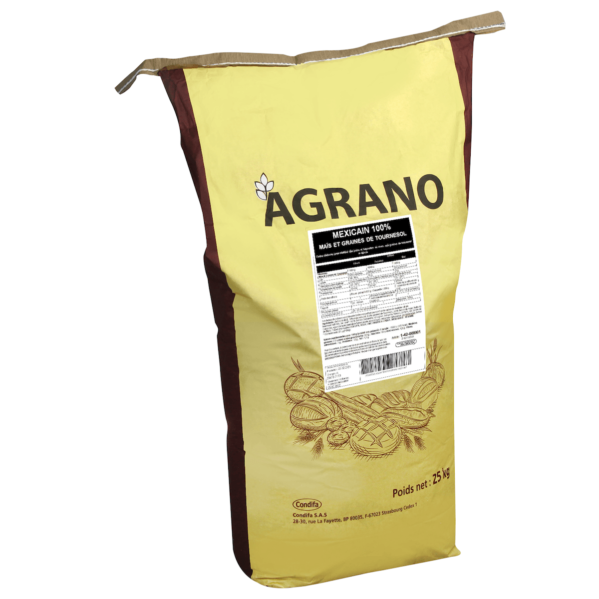MIX A PAIN 100% MEXICAIN-PAIN AU MAIS SAC 25KG