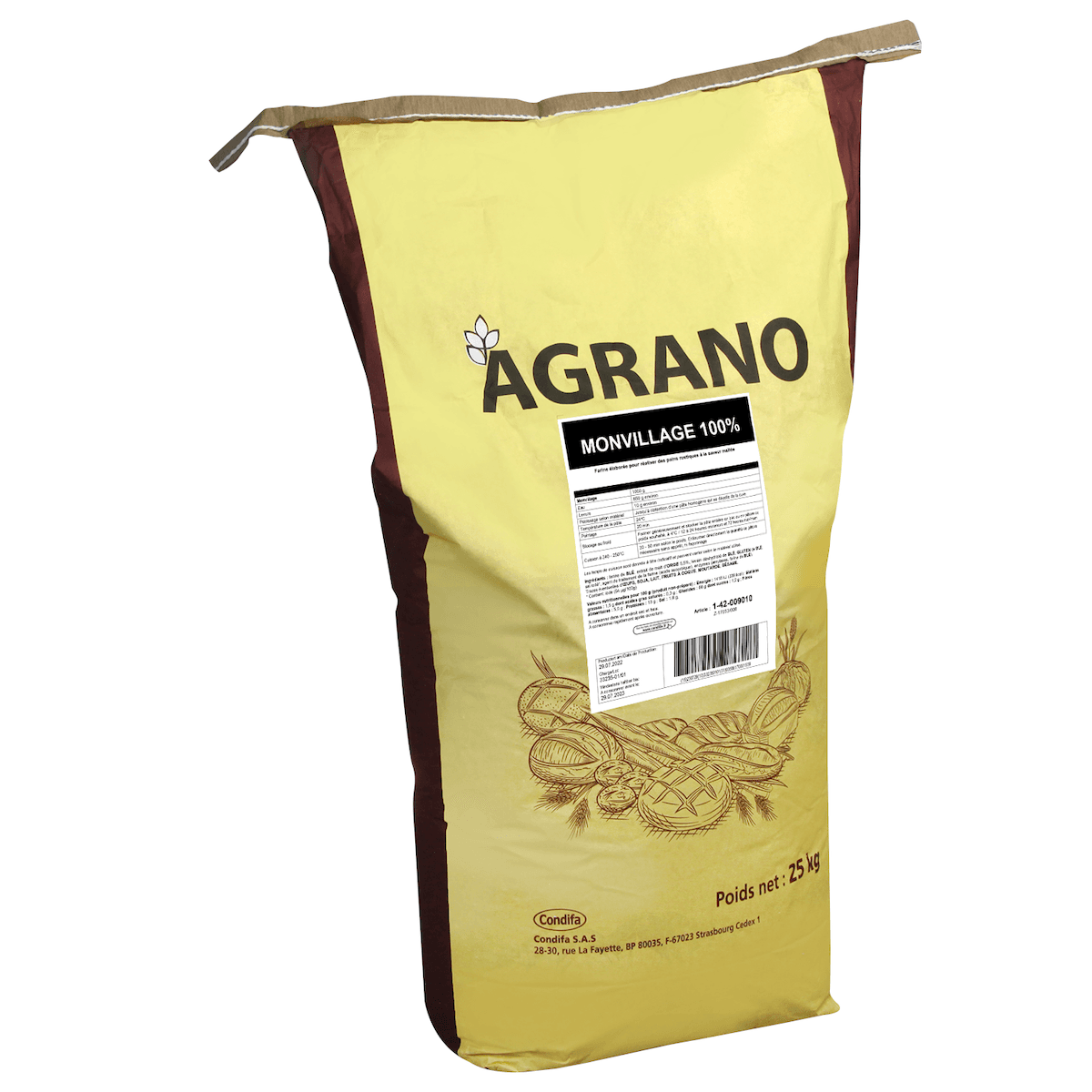 MIX A PAIN 100% MONVILLAGE-PAIN RUSTIQUE A LA SAVEUR MALTEE- SAC 25KG