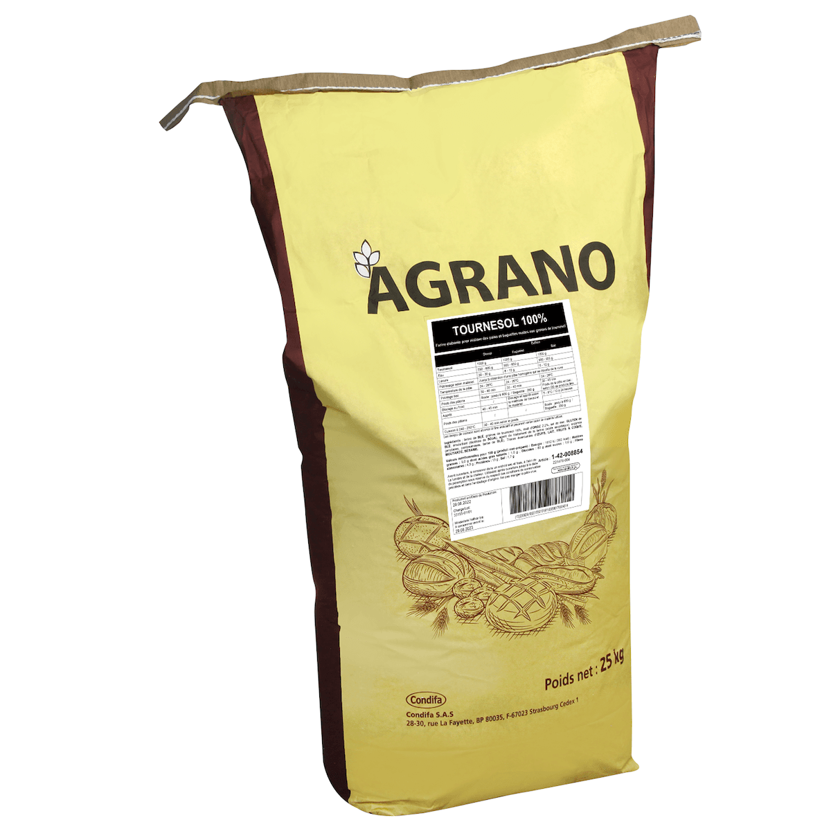 MIX A PAIN 100% TOURNESOL - PAIN MALTE GRAINES DE TOURNESOL SAC 25KG