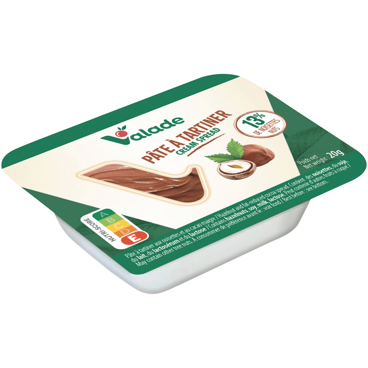 PATE A TARTINER 13% NOISETTES CRT X120 BRQ PLAST. 20G