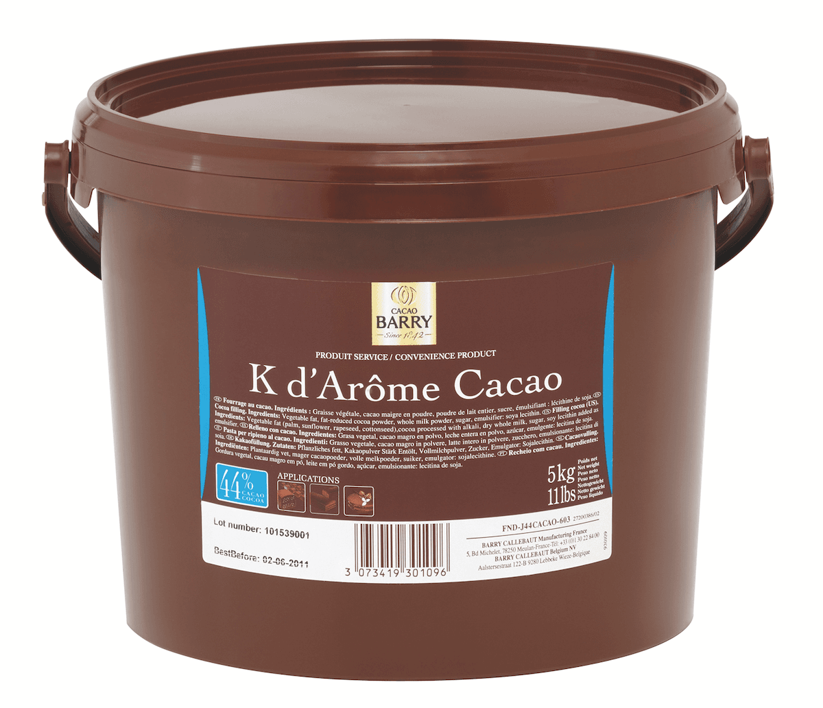 K D'AROME CACAO (SANS GRAISSE HYFROGENEE) SEAU 5KG