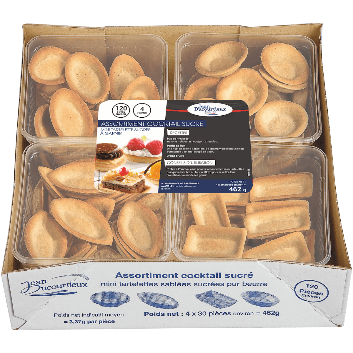 ASSORTIMENT COCKTAIL SUCRE 4 FORMES - 120 PIECES DE 3,85G